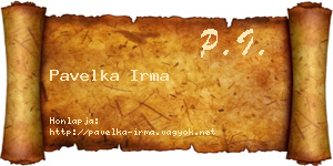 Pavelka Irma névjegykártya
